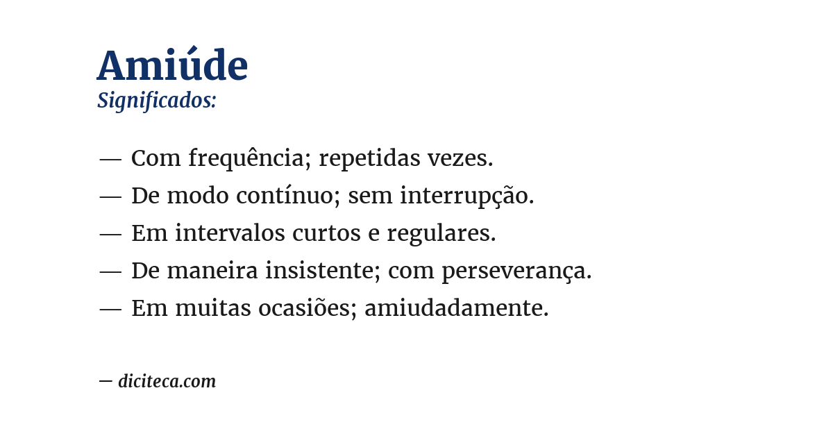 Significado de amiúde