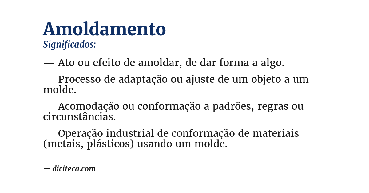 Significado de amoldamento