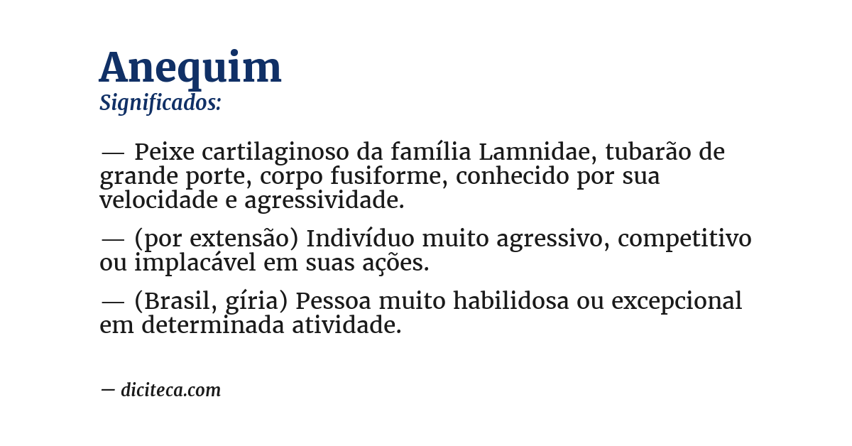 Significado de anequim