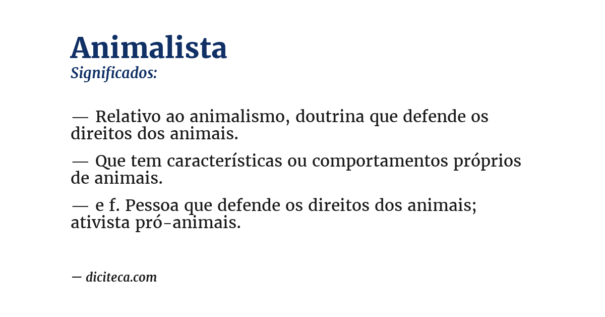 Significado de animalista