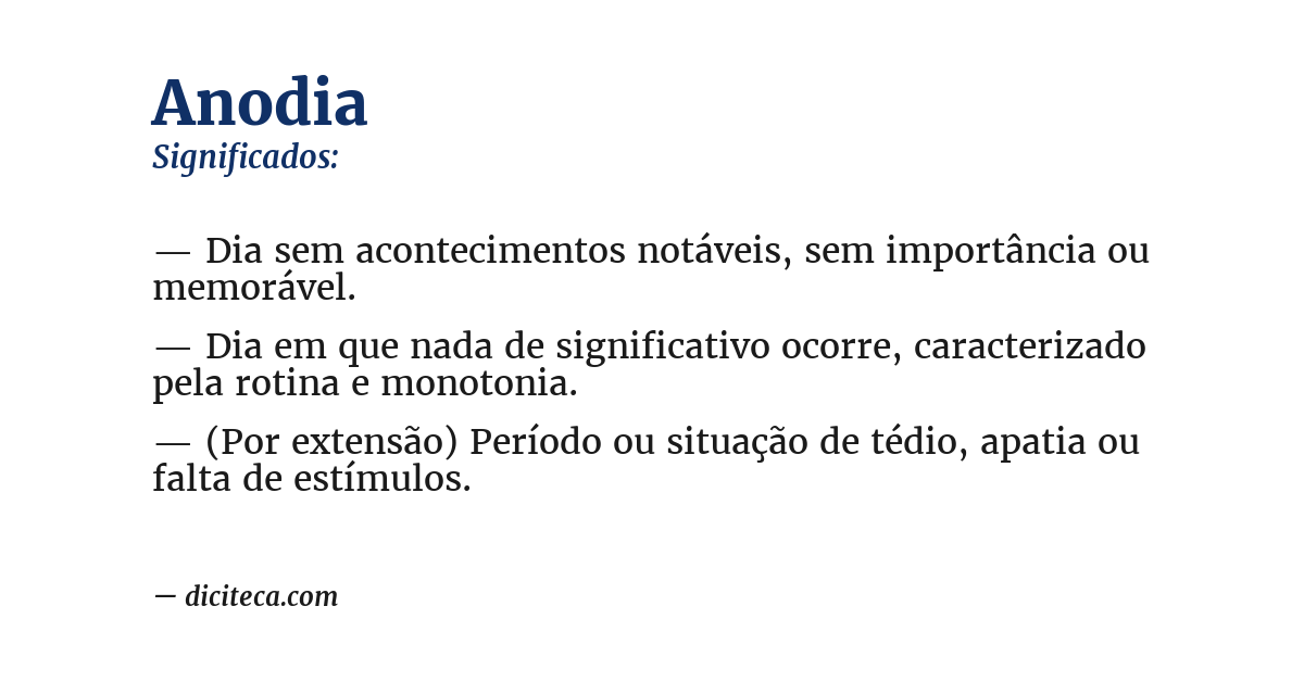 Significado de anodia