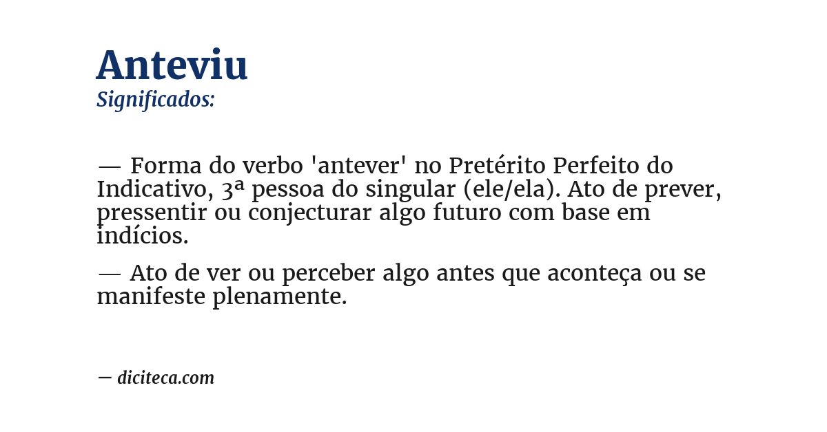 Significado de anteviu