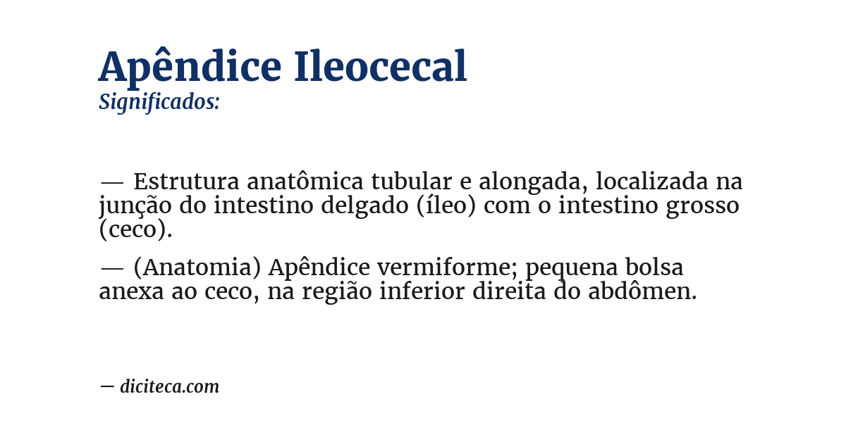 Significado de apêndice ileocecal