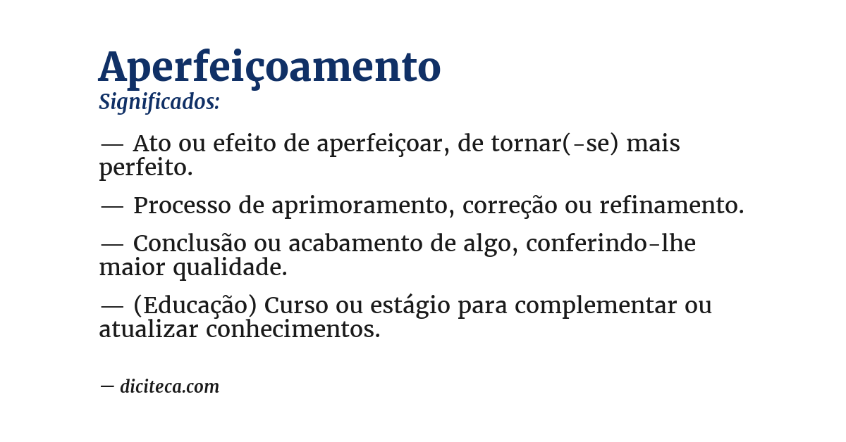 Significado de aperfeiçoamento