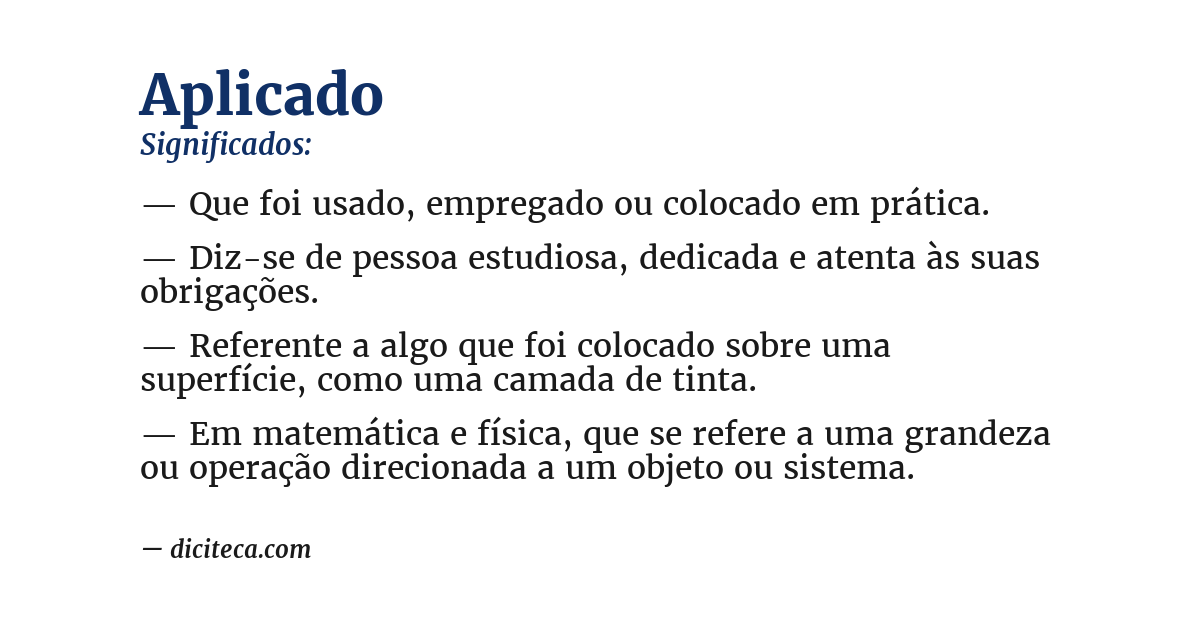 Significado de aplicado