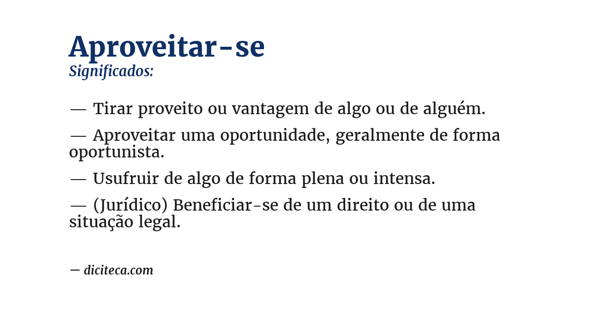 Significado de aproveitar-se