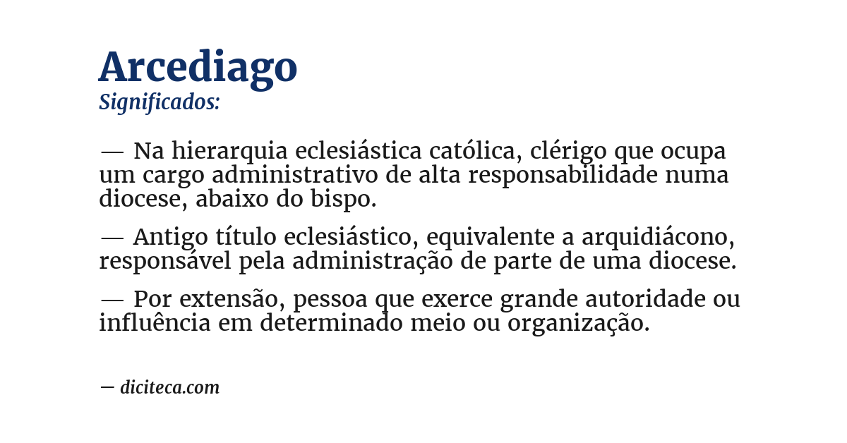 Significado de arcediago