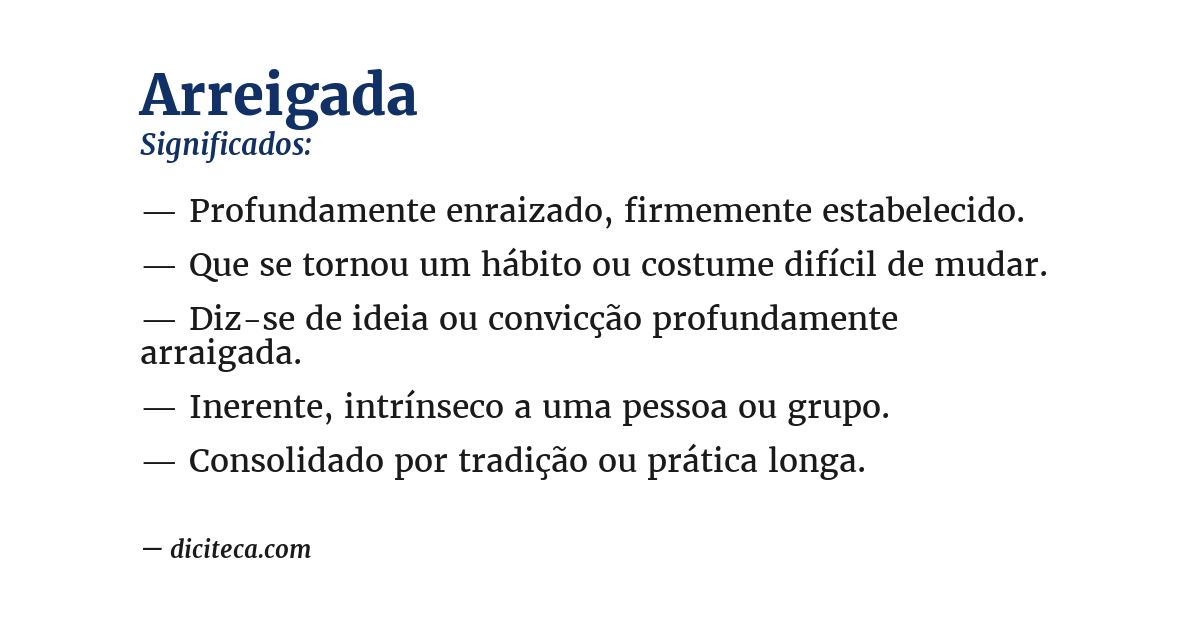 Significado de arreigada