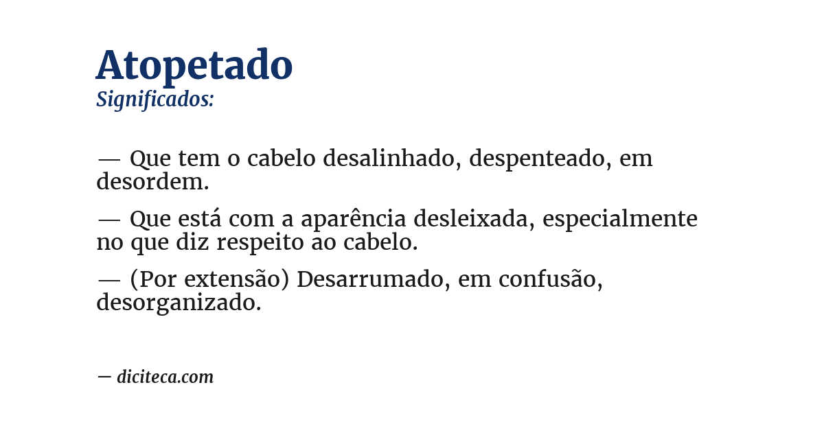 Significado de atopetado