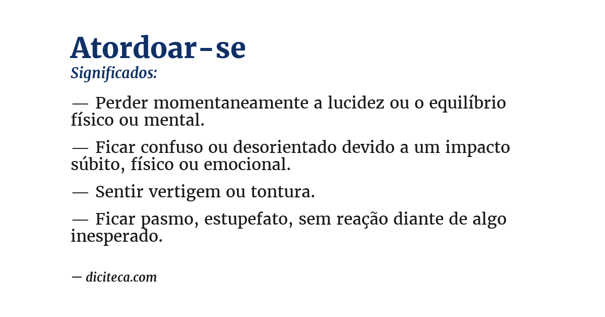 Significado de atordoar-se