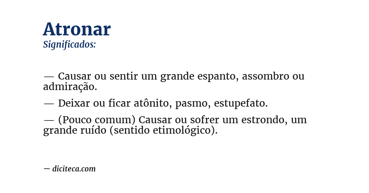 Significado de atronar