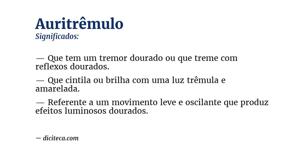 Significado de auritrêmulo