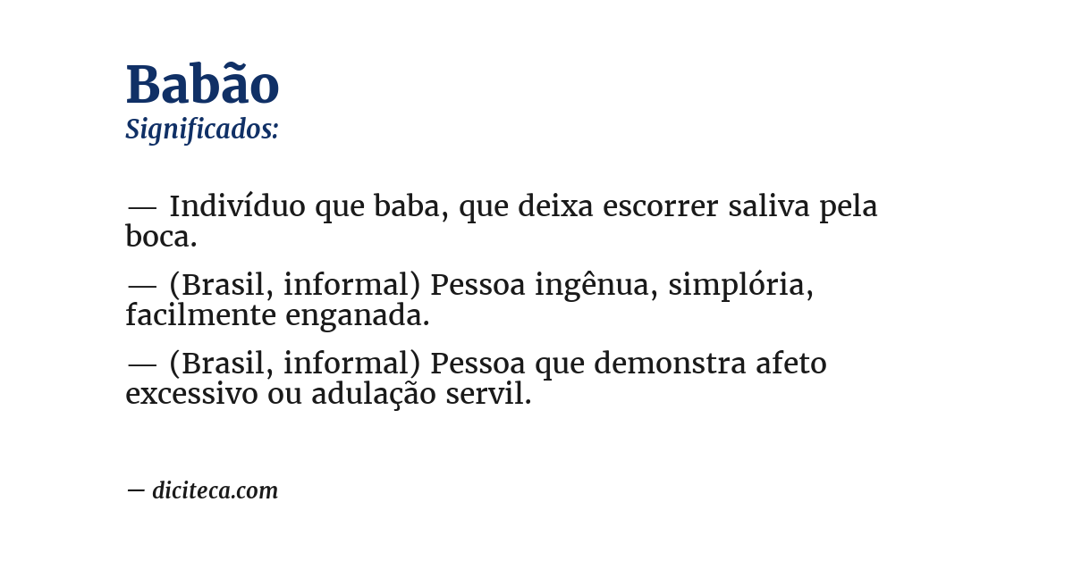 Significado de babão