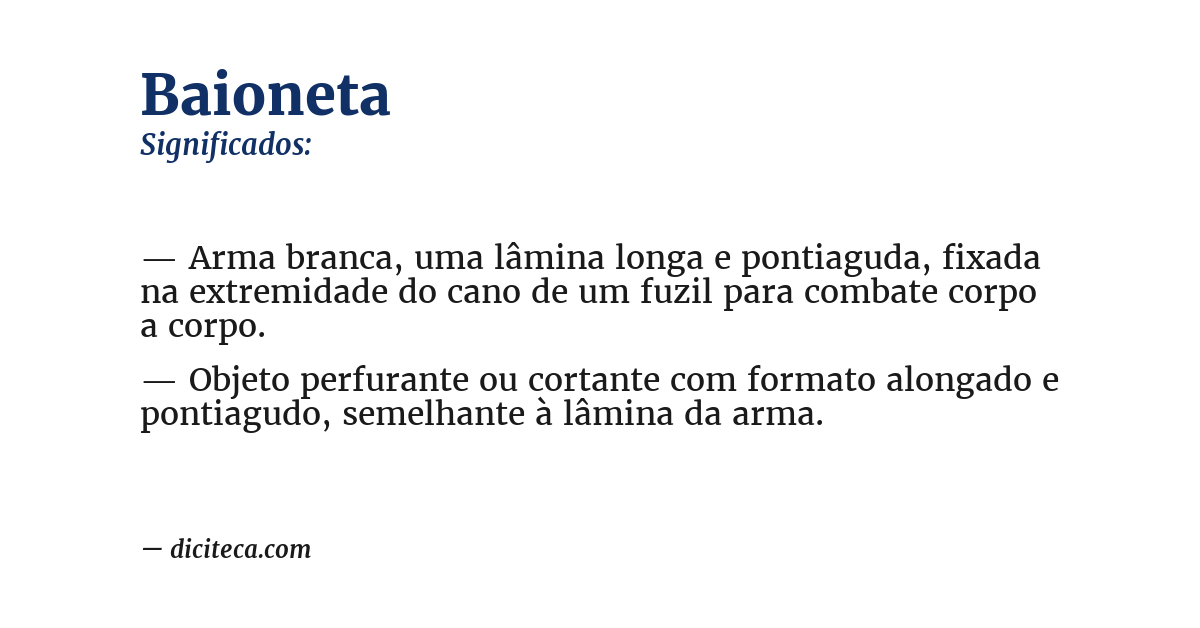 Significado de baioneta