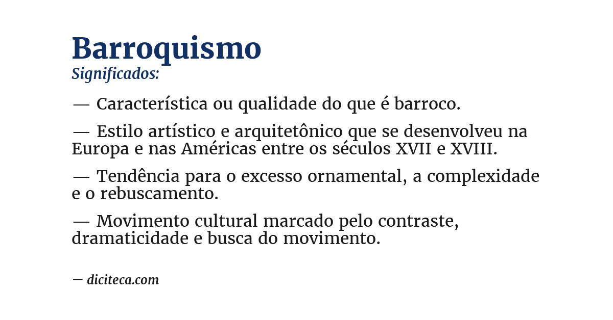 Significado de barroquismo