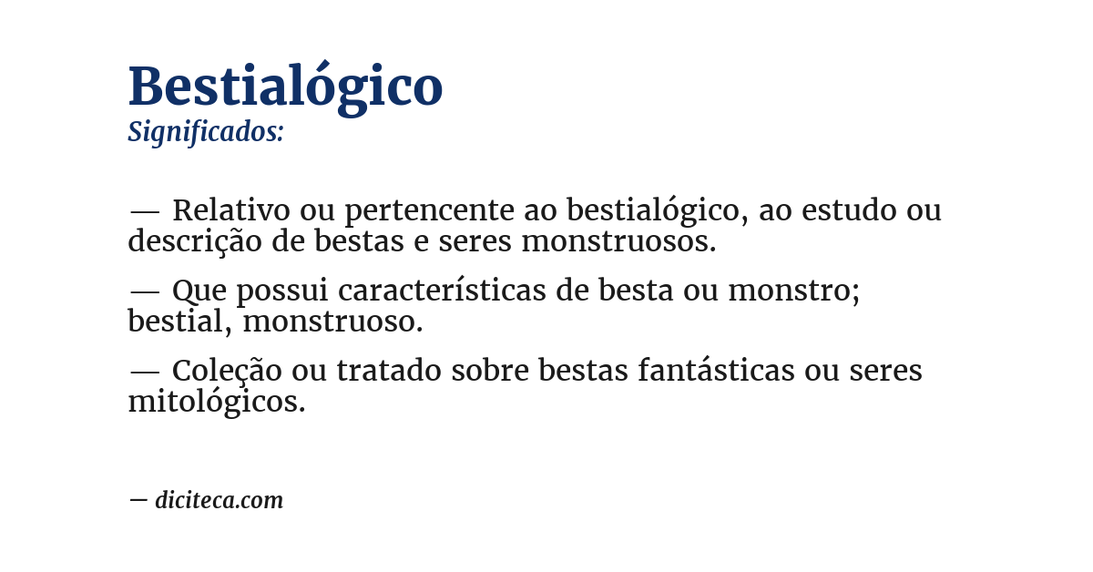 Significado de bestialógico