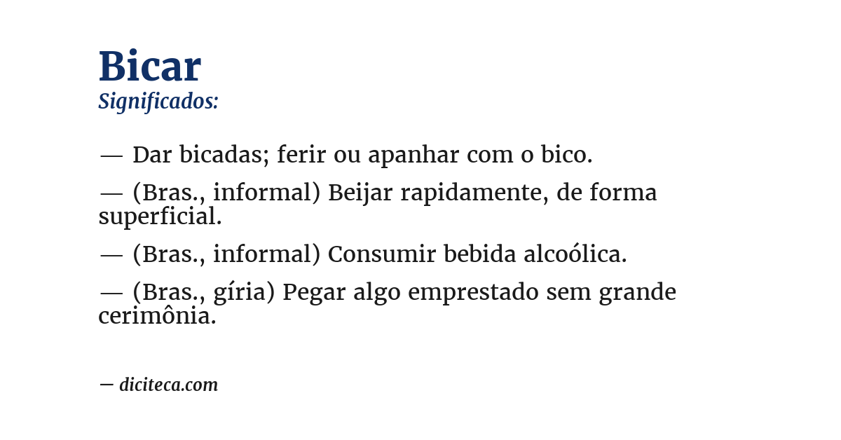 Significado de bicar