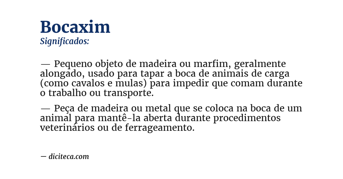 Significado de bocaxim