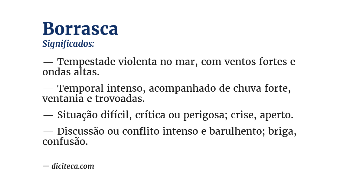 Significado de borrasca