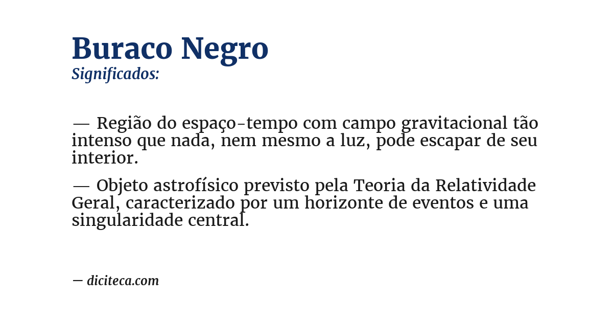 Significado de buraco negro