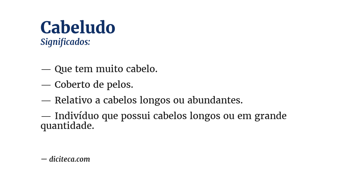 Significado de cabeludo