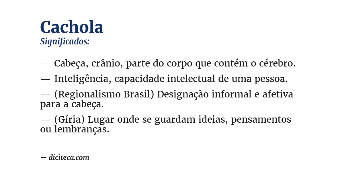 Significado de cachola