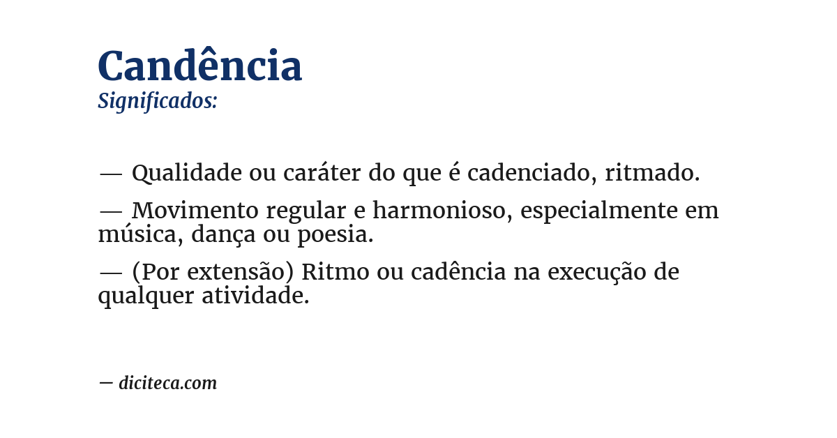 Significado de candência