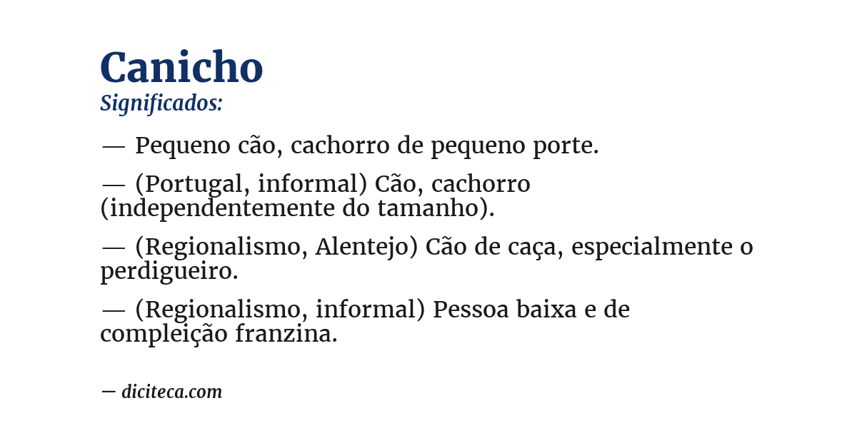 Significado de canicho