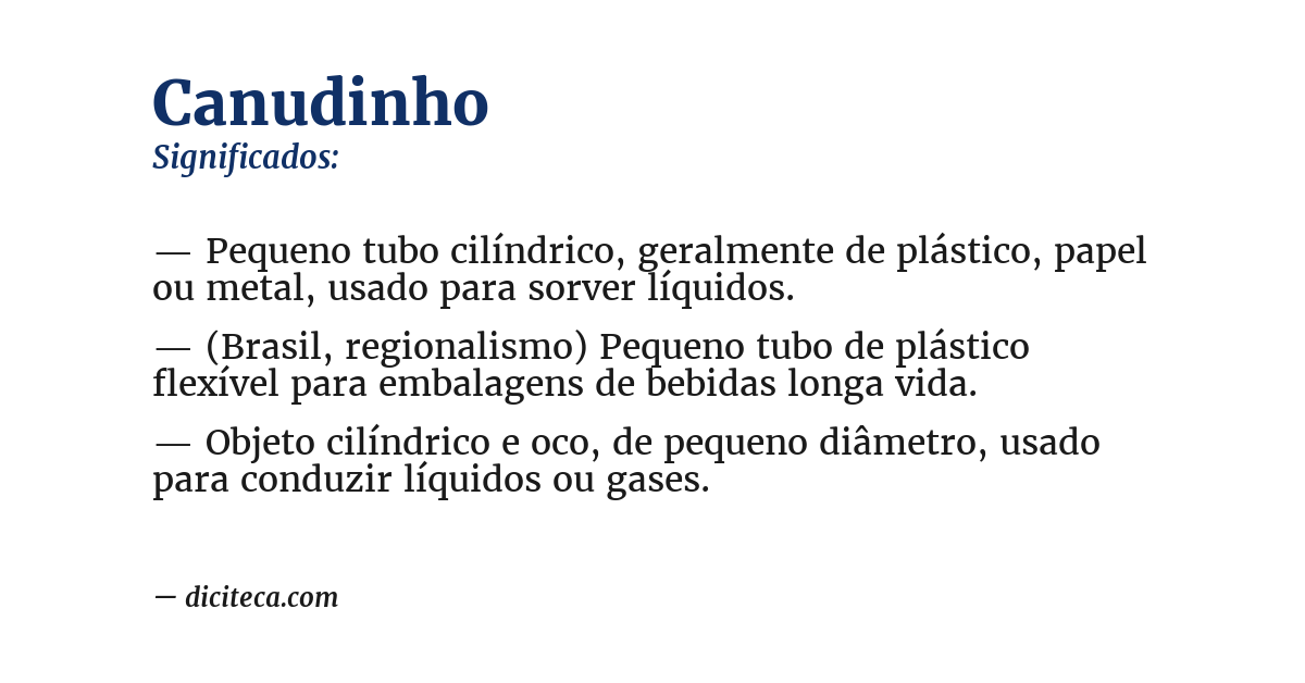 Significado de canudinho