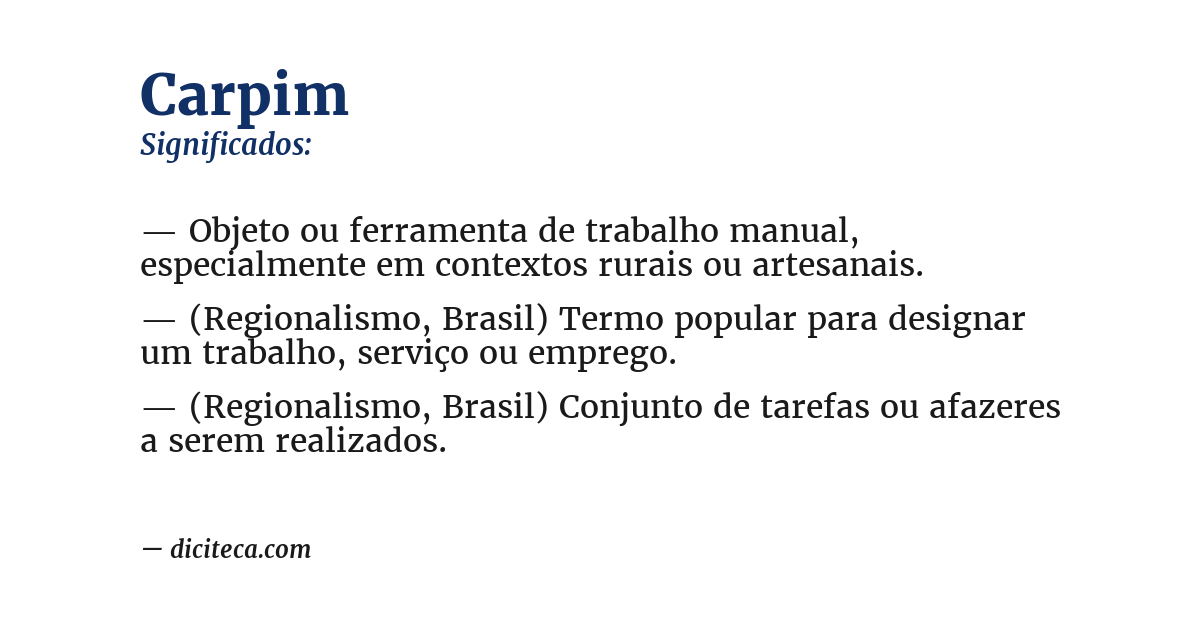 Significado de carpim