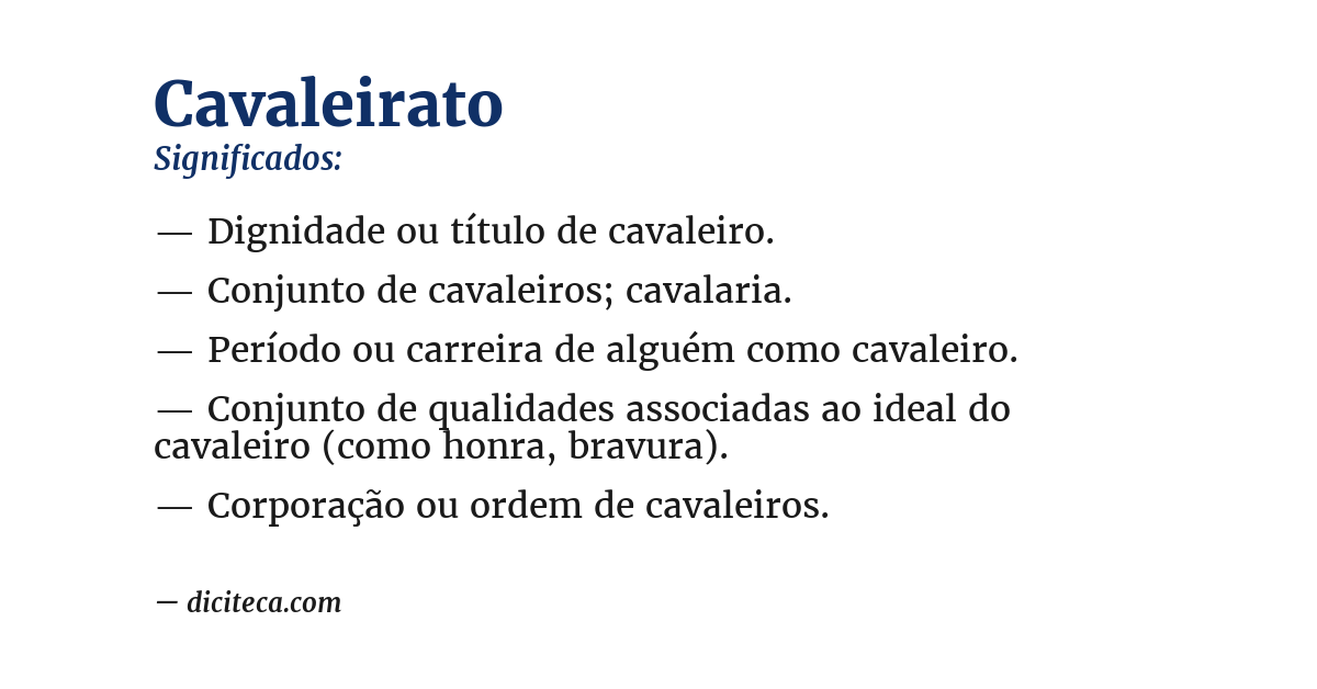 Significado de cavaleirato