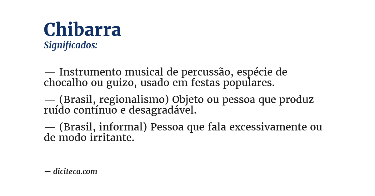 Significado de chibarra