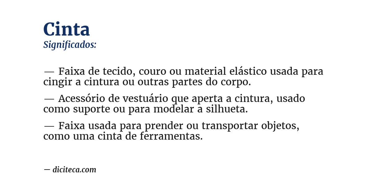 Significado de cinta