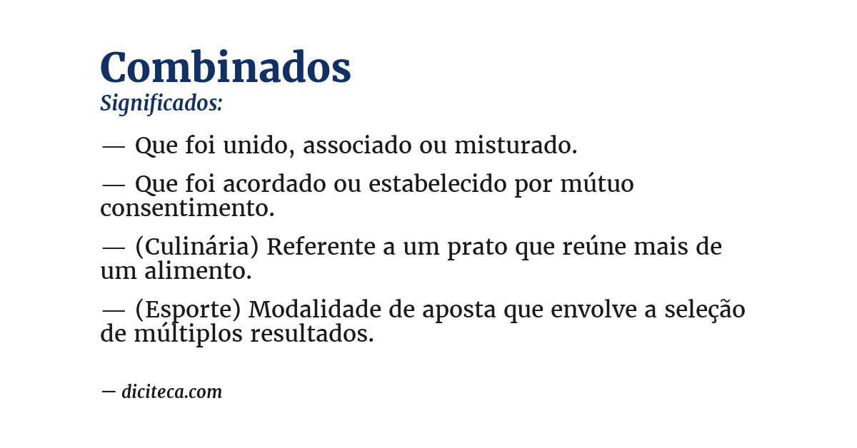 Significado de combinados