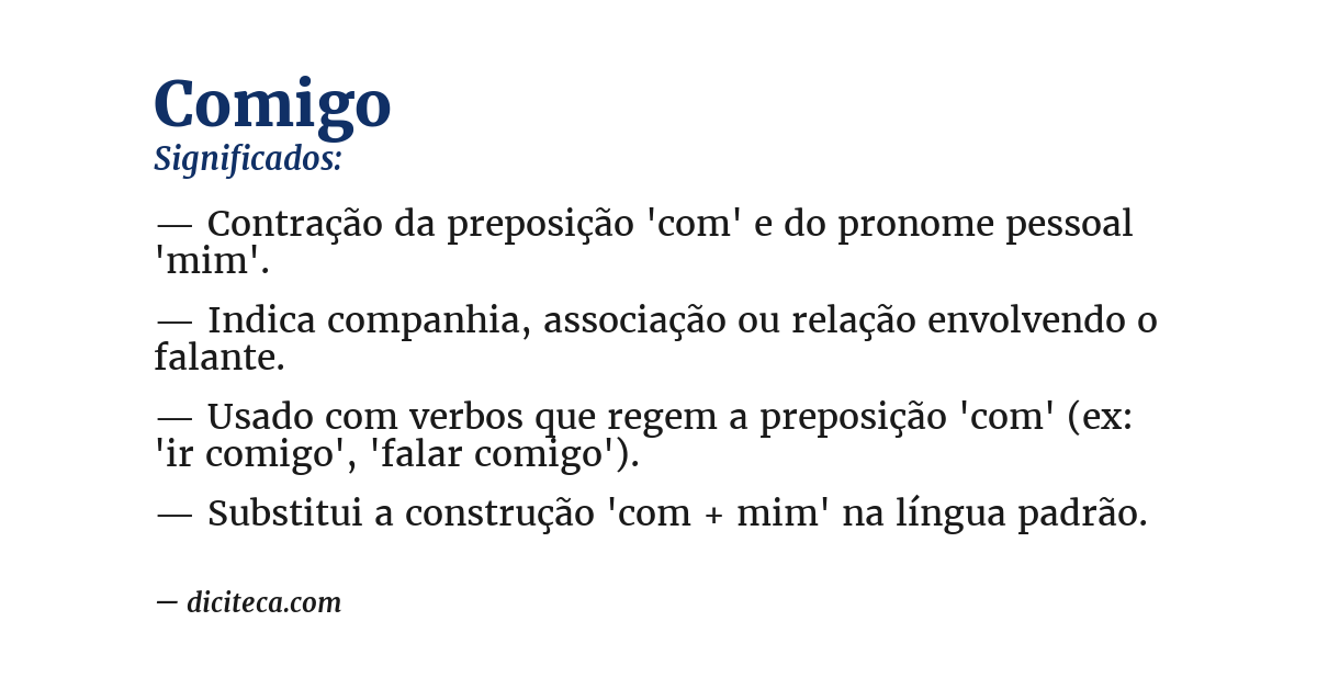 Significado de comigo