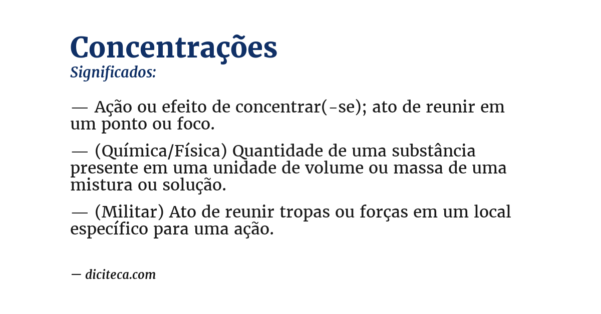Significado de concentrações