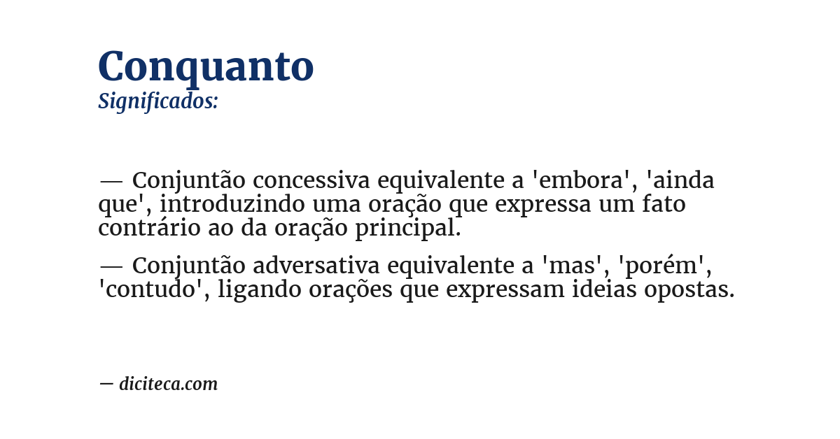 Significado de conquanto