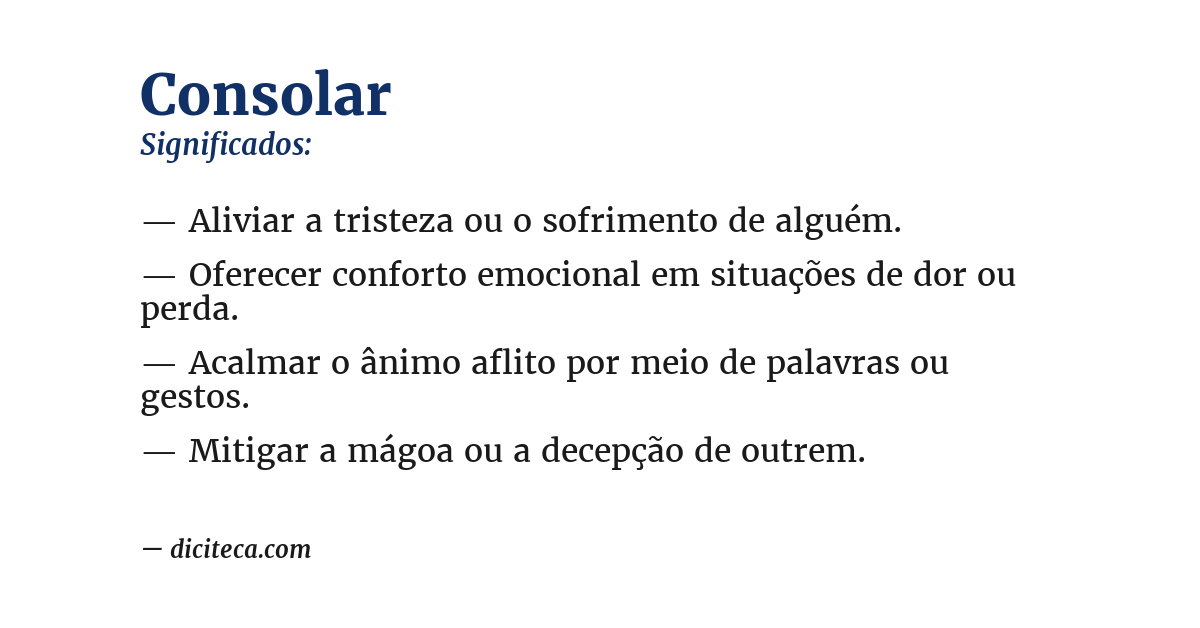 Significado de consolar