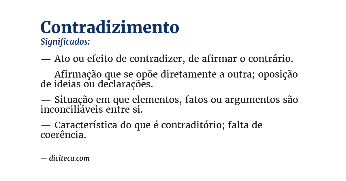 Significado de contradizimento