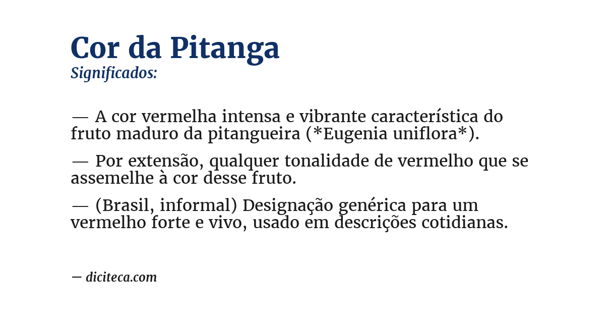 Significado de cor da pitanga