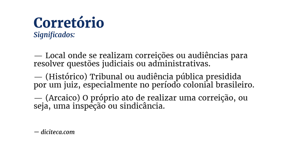 Significado de corretório