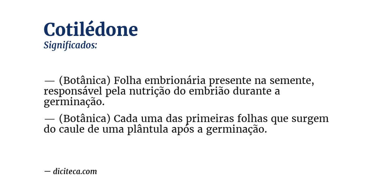 Significado de cotilédone