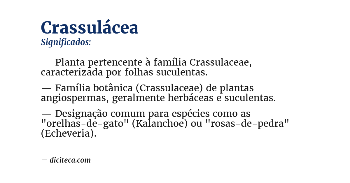 Significado de crassulácea