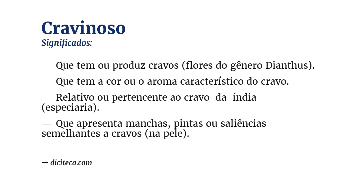 Significado de cravinoso