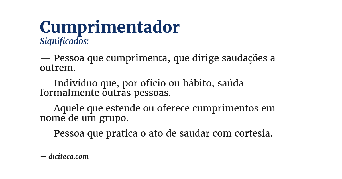 Significado de cumprimentador