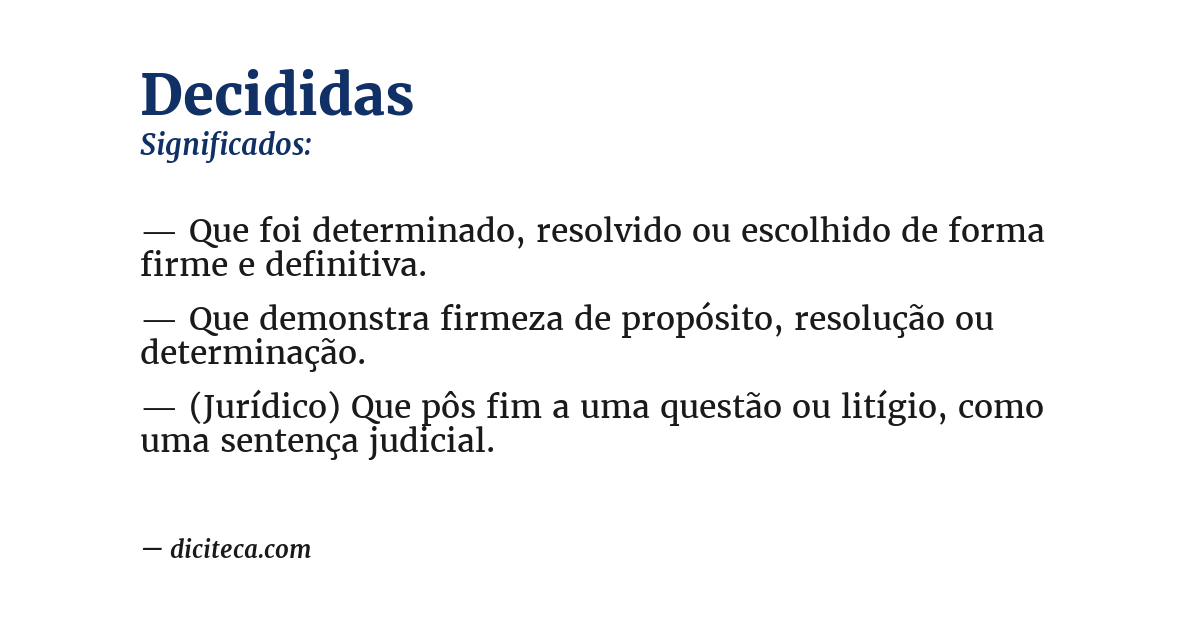 Significado de decididas
