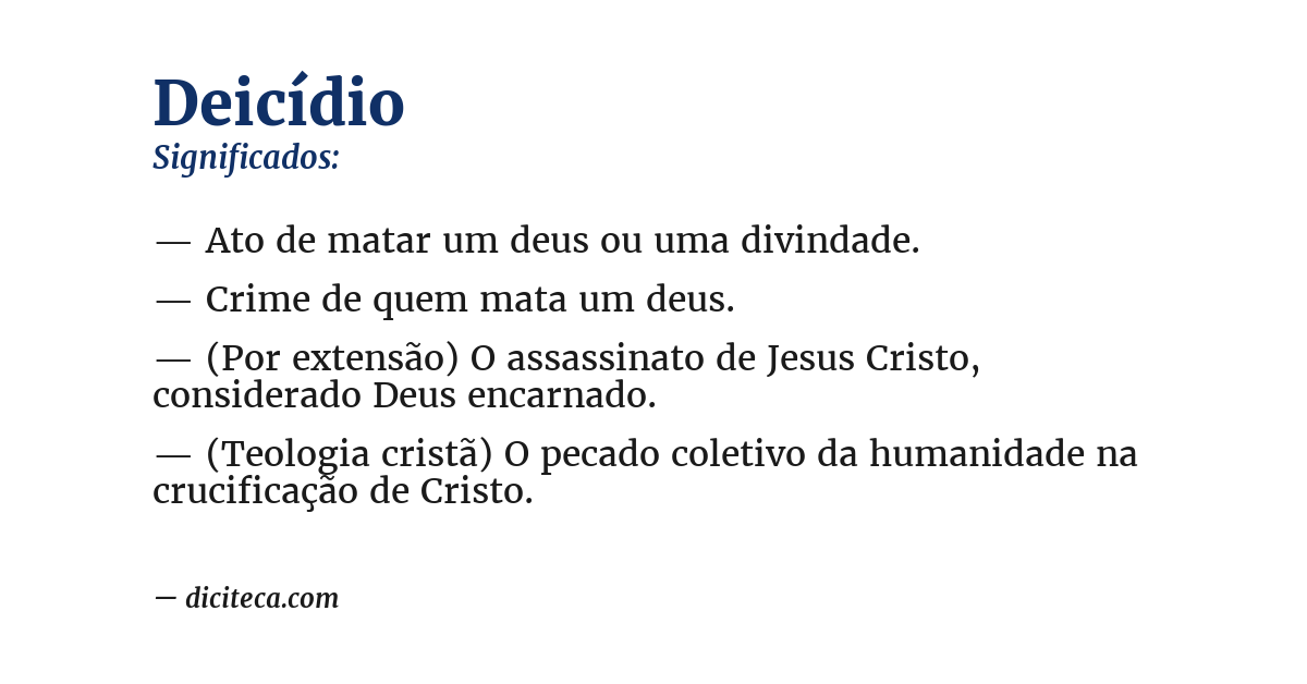Significado de deicídio