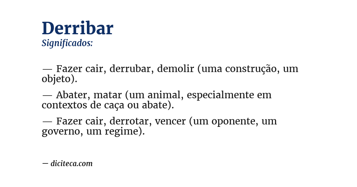 Significado de derribar