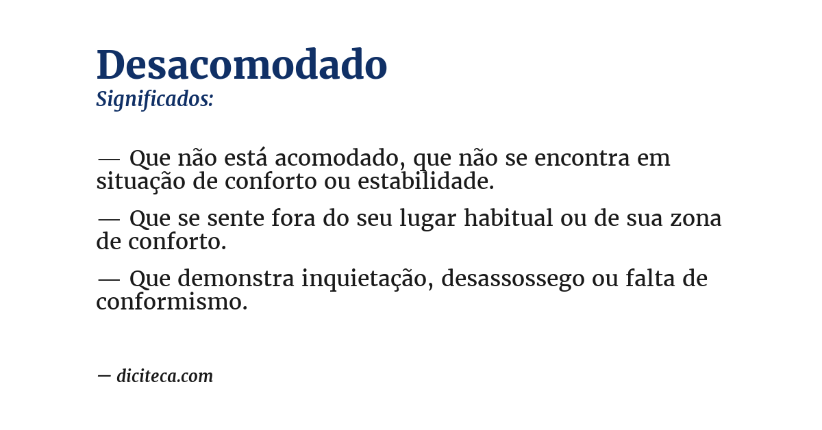 Significado de desacomodado