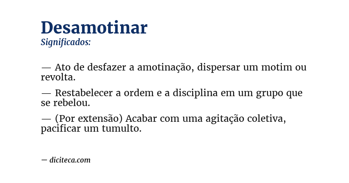 Significado de desamotinar